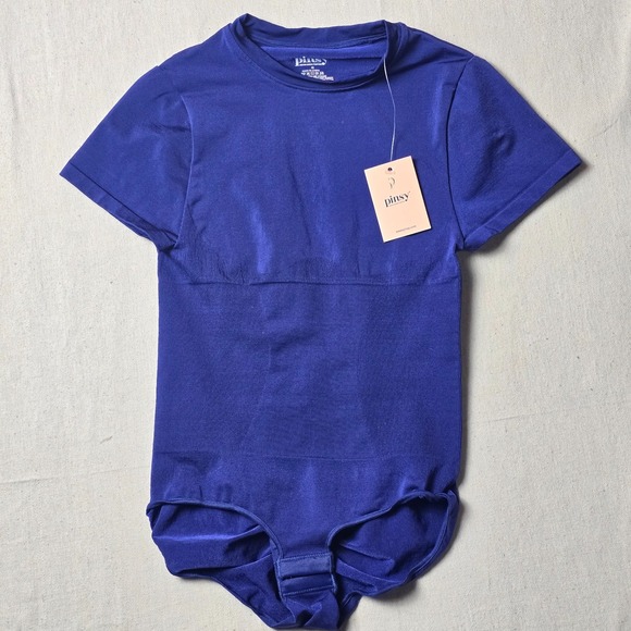 Pinsy Other - Pinsy Sculpt® Tee Shapewear Bodysuit Women's Size M Blue Seamless Short Sleeve